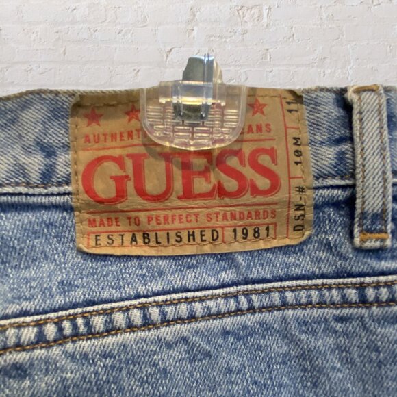 VINTAGE 90'S GUESS JEANS -- Low Waist, Boot Leg, Lt Blue, Style #1060 Never Worn - Picture 8 of 9